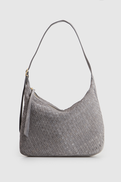 Kaia Suede Leather Weave Hobo Bag