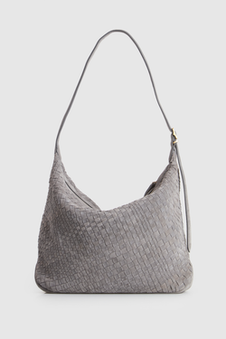 Kaia Suede Leather Weave Hobo Bag