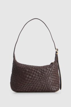 Kaia Leather Weave Shoulder Bag