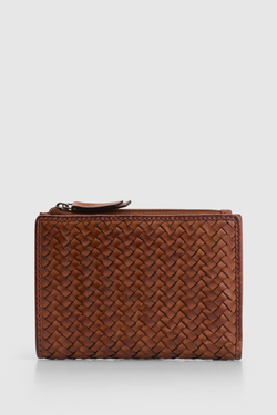 Lina Leather Weave Small Wallet