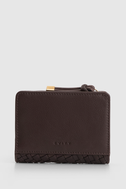 Kaia Leather Weave Small Wallet