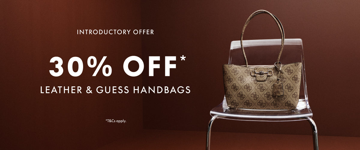 30% Off Leather & Guess Handbags