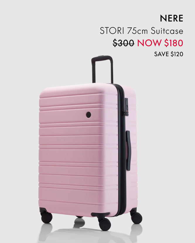 <font size="7"><b>NERE</b></font><br> <font size="5"> 40% Off* Stori & Bondi Suitcases</font>
