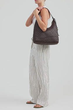 Nina Leather Weave Hobo Bag