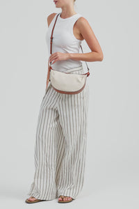 Alana Leather Canvas Crossbody Bag