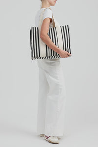 Beach Stripe Canvas Tote Bag