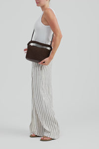 Nina Leather Weave Shoulder Bag