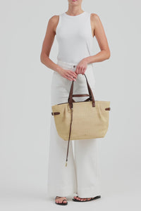 Straw Charm Tote