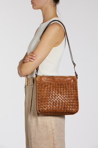 Palma Leather Weave Crossbody Bag